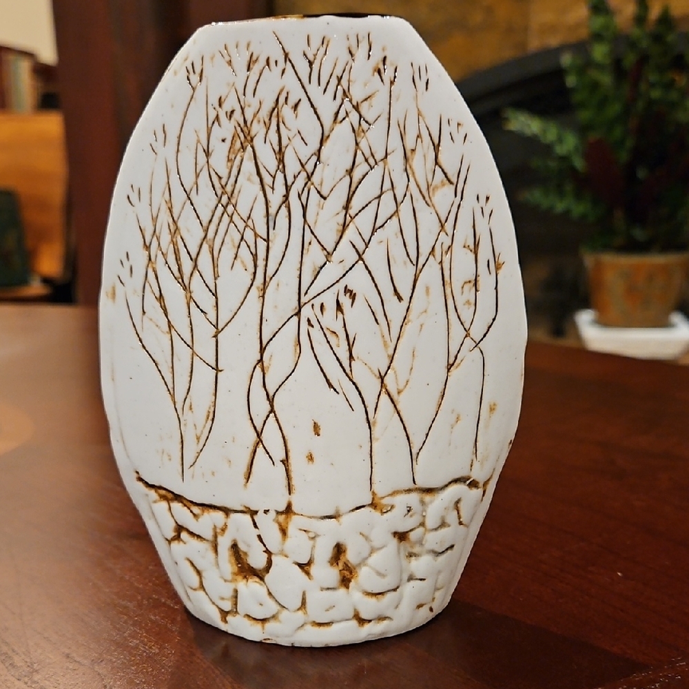 Beautiful Handcrafted Pottery Stoneware Ceramics Tree Vase